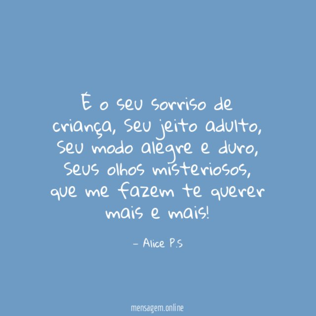 É o seu sorriso de criança