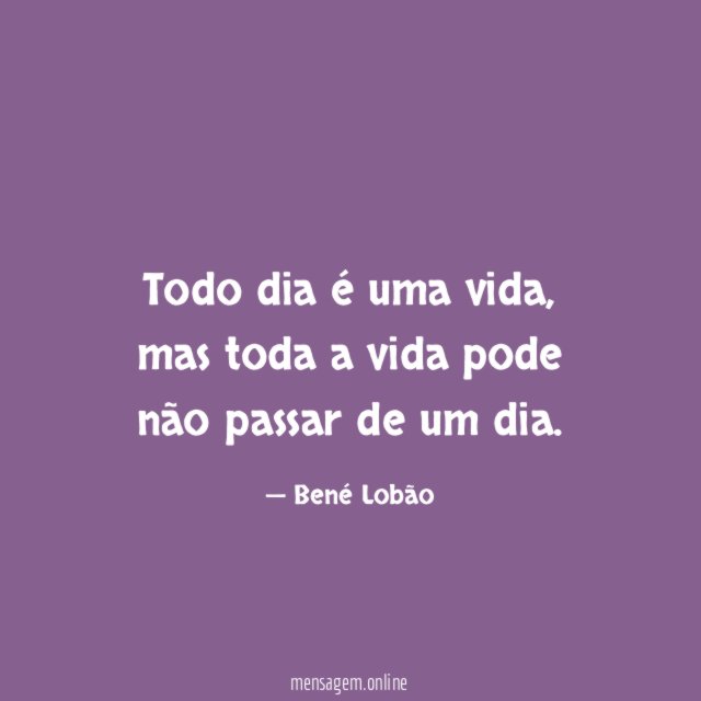 Todo dia é uma vida