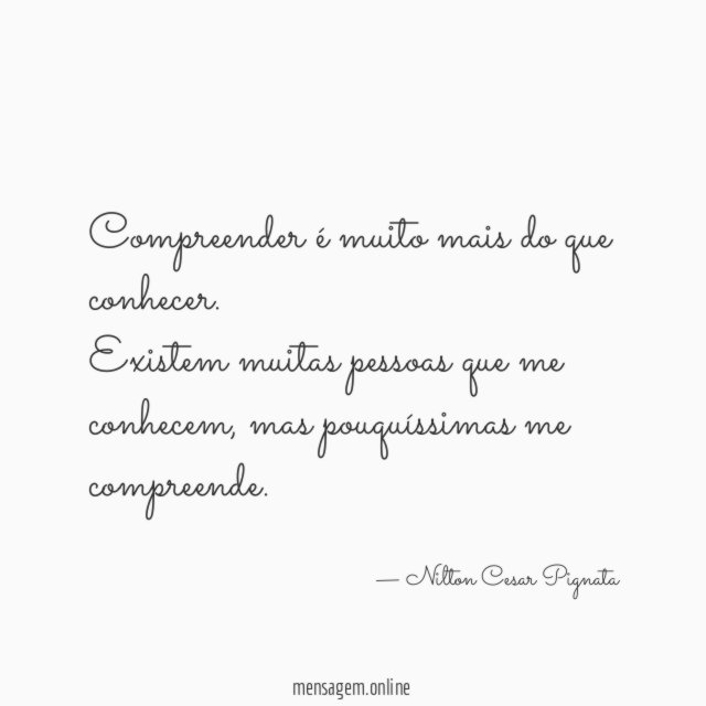 Compreender é muito mais do que conhecer