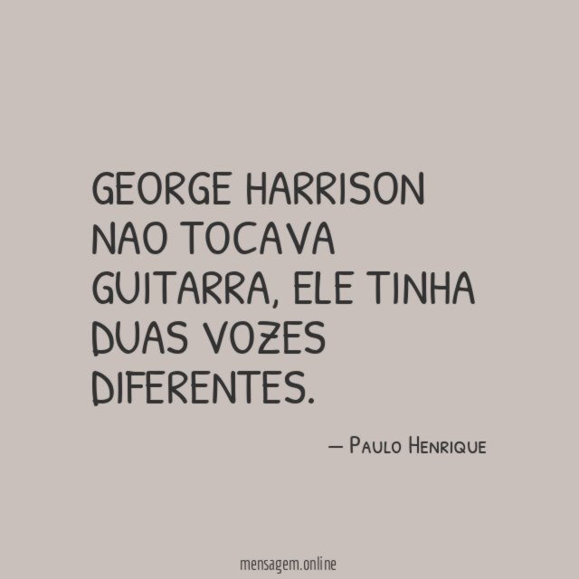George Harrison nao tocava guitarra