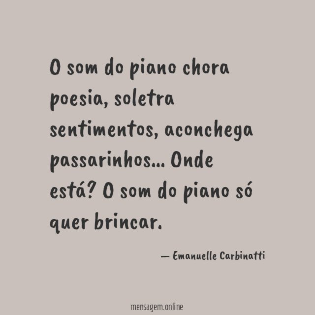 O som do piano chora poesia