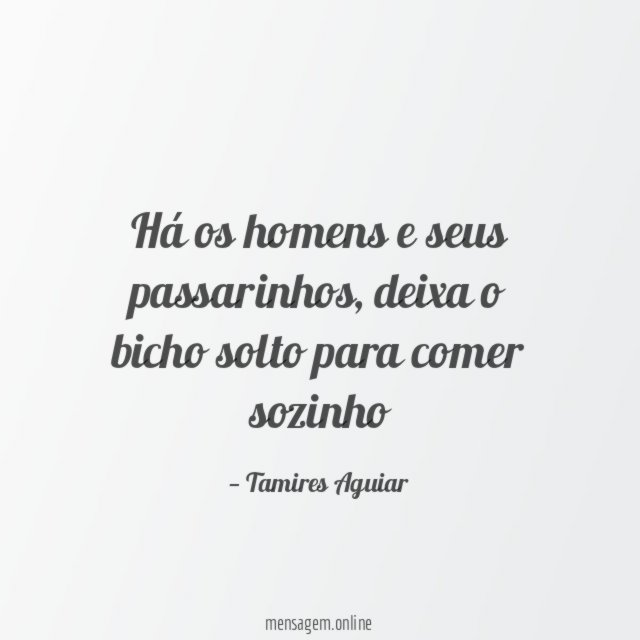 Há os homens e seus passarinhos