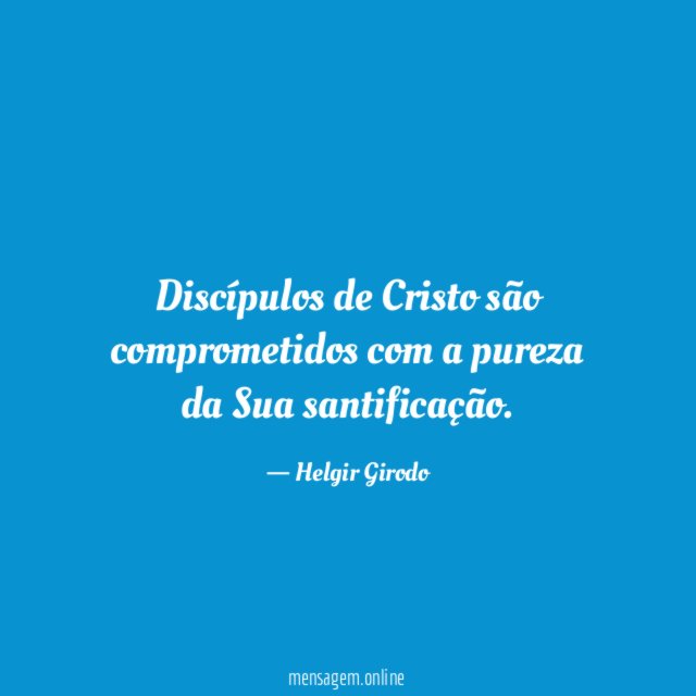 Discípulos de Cristo são comprometidos com a pureza da