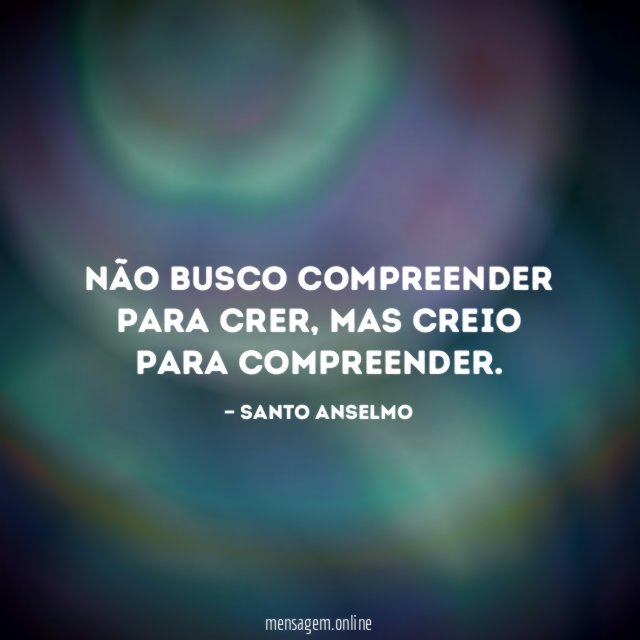 Não busco compreender para crer