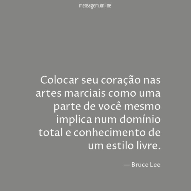 Colocar seu coração nas artes marciais como uma