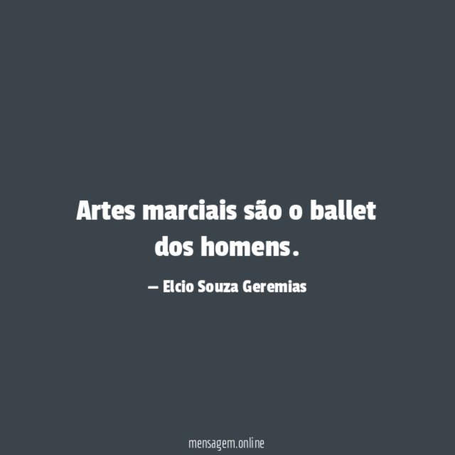 Artes marciais são o ballet dos homens