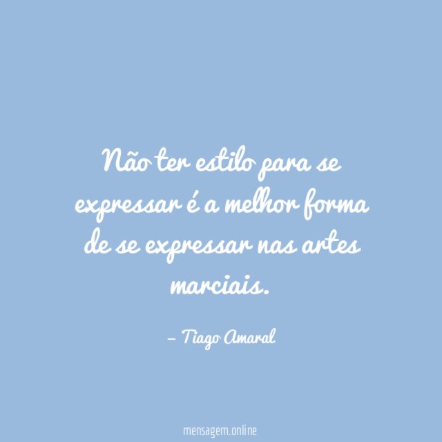Não ter estilo para se expressar é a