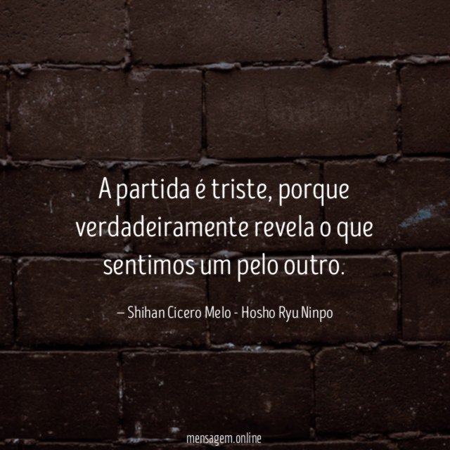 A partida é triste