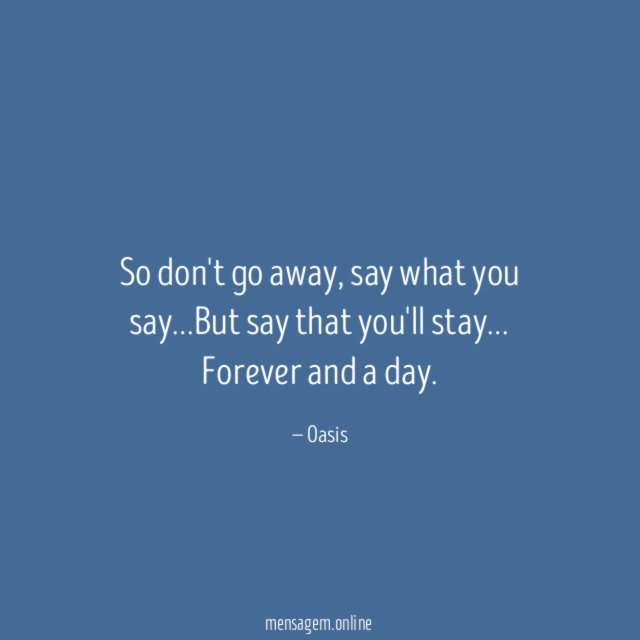 So don't go away
