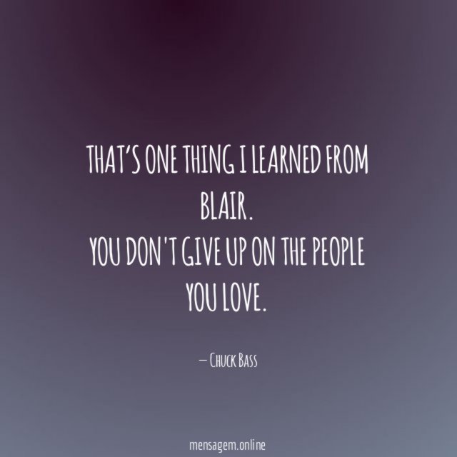 That’s one thing I learned from Blair