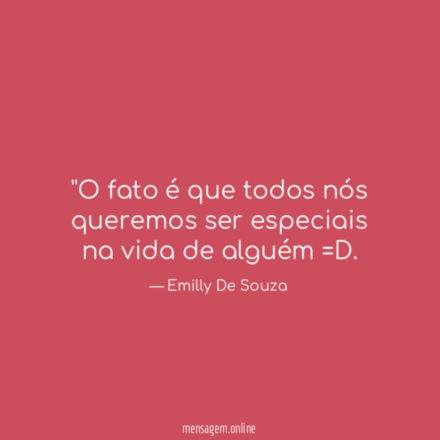 'O fato é que todos nós queremos ser