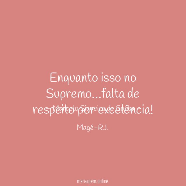 Enquanto isso no Supremo