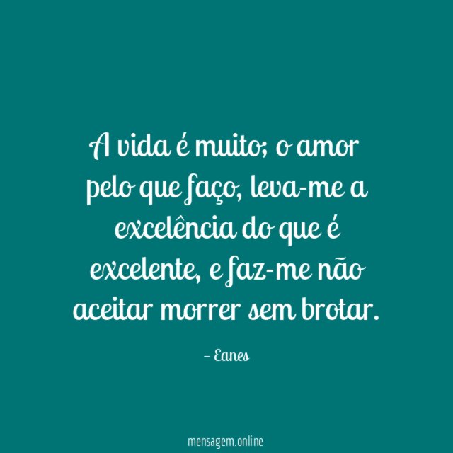 A vida é muito