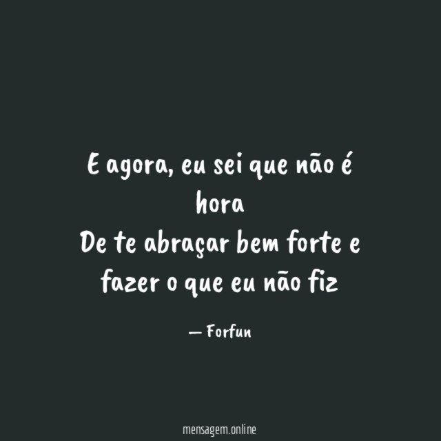 E agora