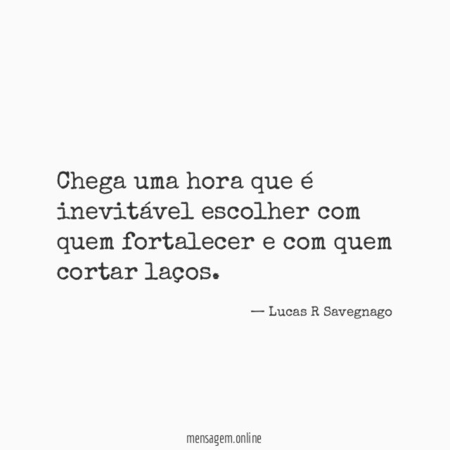 Chega uma hora que é inevitável escolher com