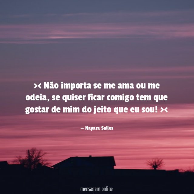Não importa se me ama ou me odeia