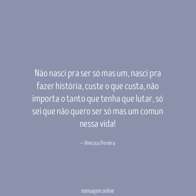 Não nasci pra ser só mas um