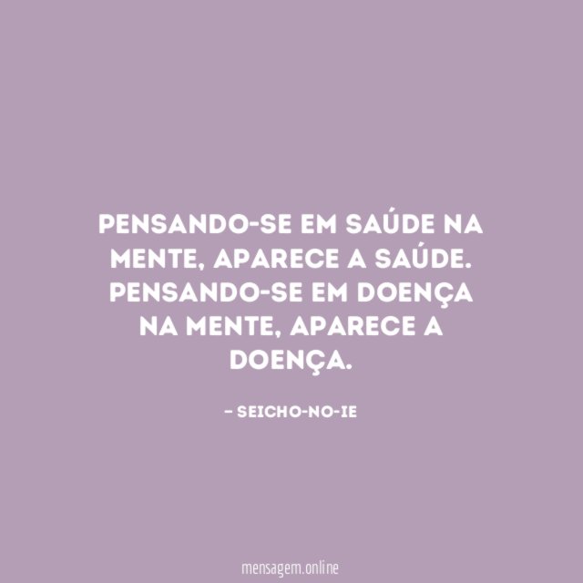 Pensando-se em saúde na mente