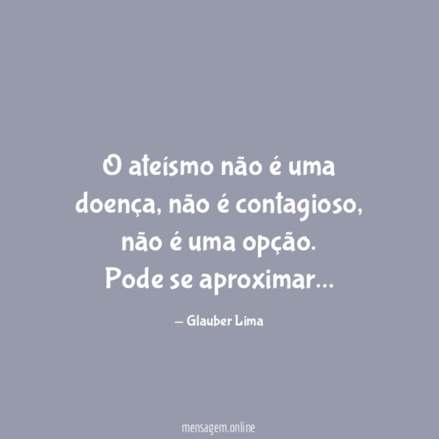 O ateísmo não é uma doença