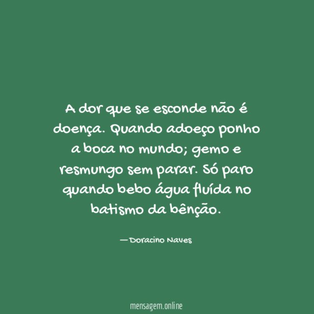 A dor que se esconde não é doença