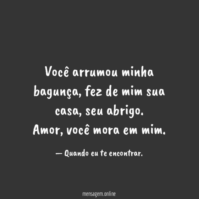 Você arrumou minha bagunça