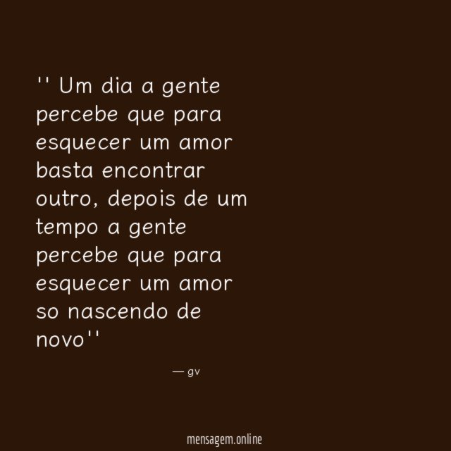 ' Um dia a gente percebe que para
