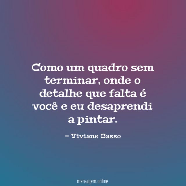 Como um quadro sem terminar