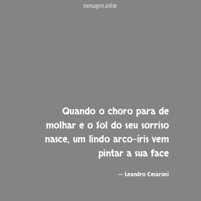 Quando o choro para de molhar