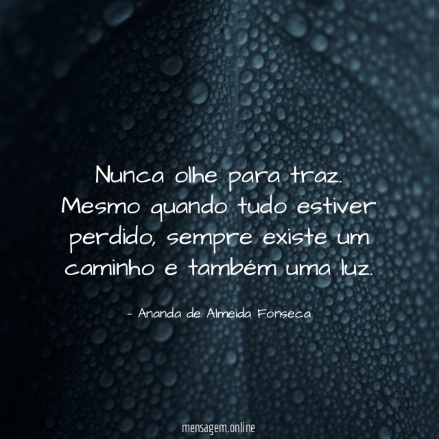 Nunca olhe para traz