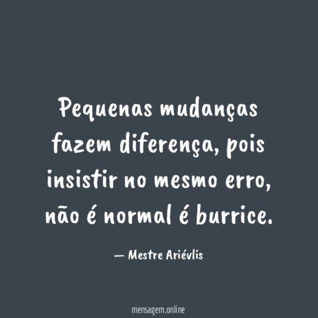 Pequenas mudanças fazem diferença
