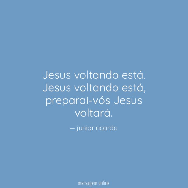 Jesus voltando está