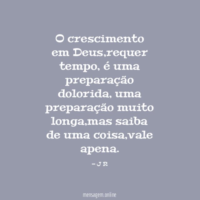 O crescimento em Deus