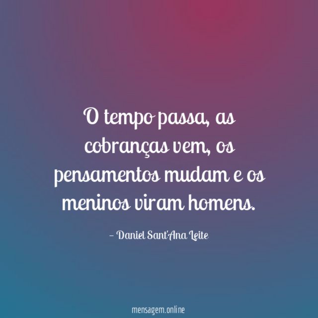 O tempo passa