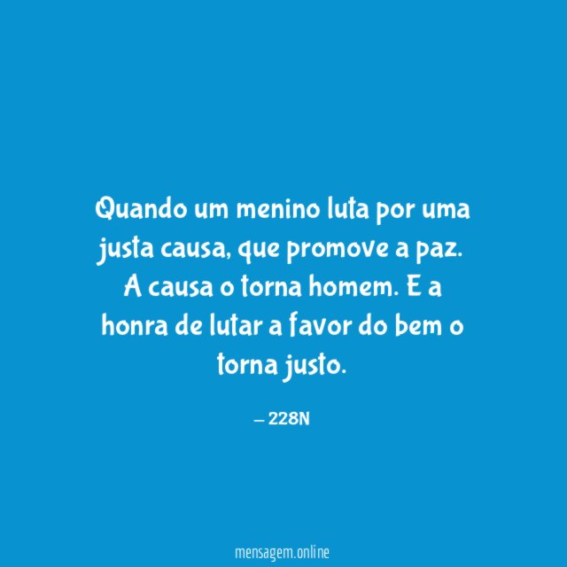 Quando um menino luta por uma justa causa