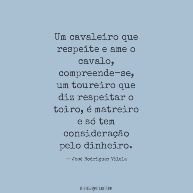 Um cavaleiro que respeite e ame o cavalo