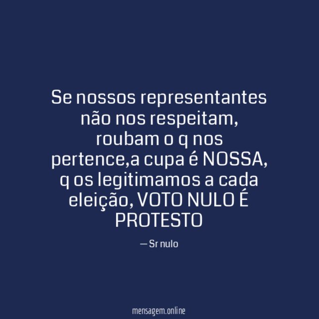 Se nossos representantes não nos respeitam