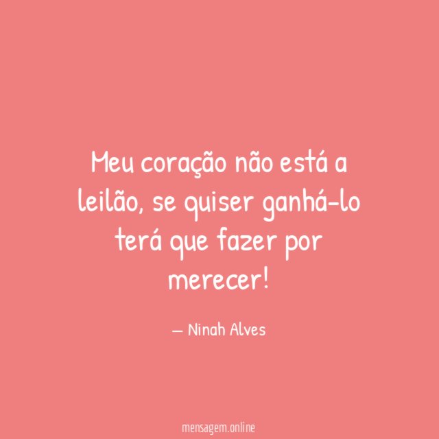 Meu coração não está a leilão