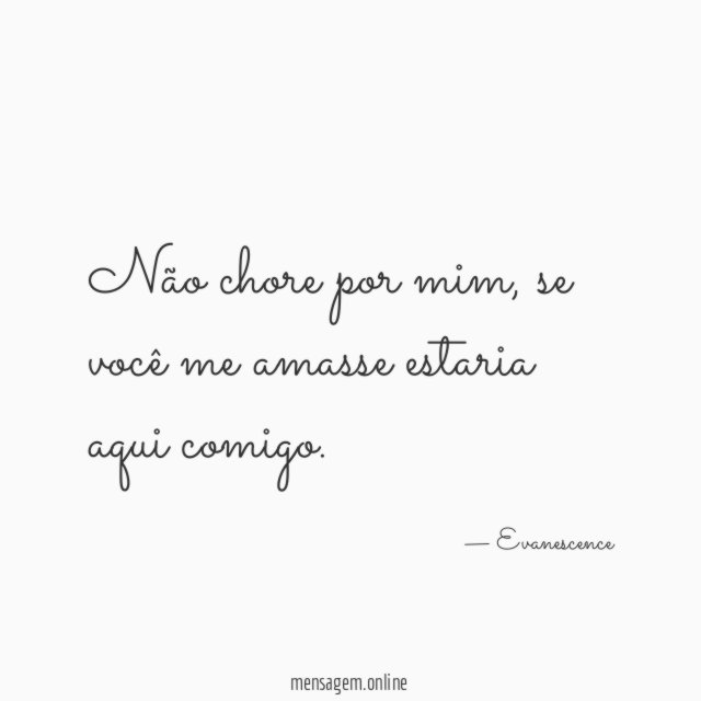 Não chore por mim