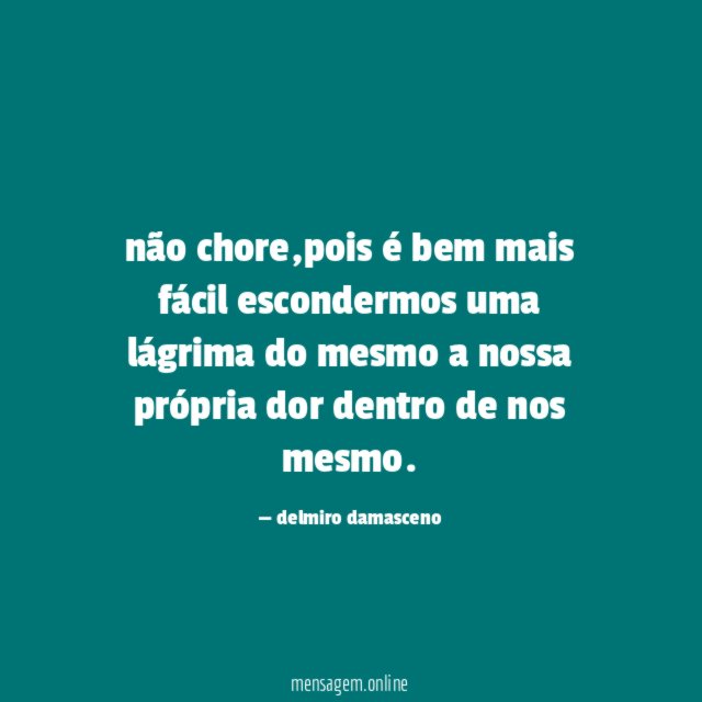 não chore