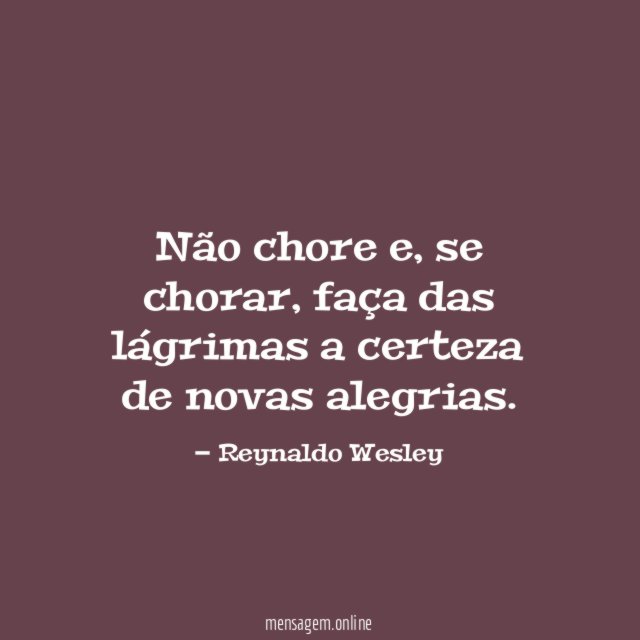 Não chore