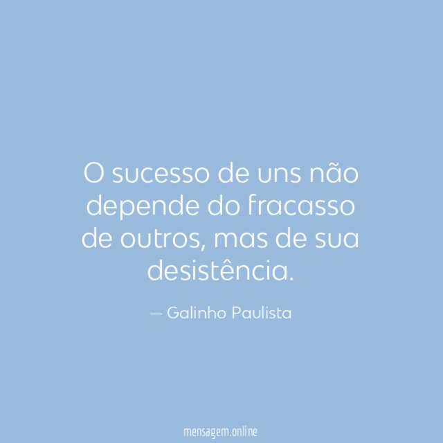 O sucesso de uns não depende do fracasso de outros