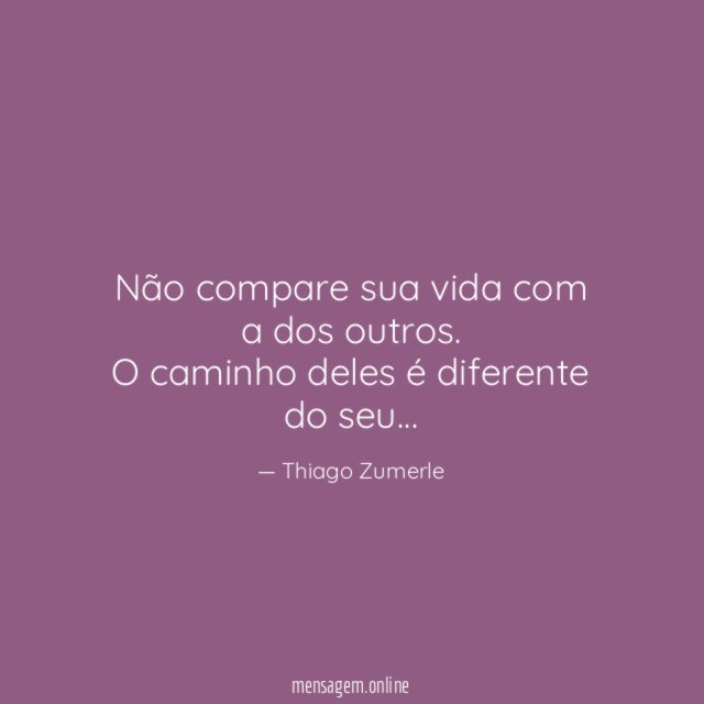 Não compare sua vida com a dos outros
