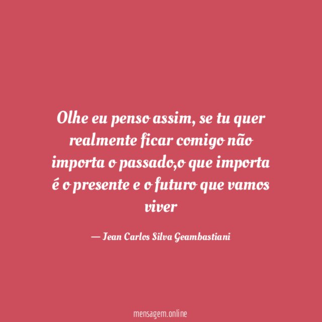 Olhe eu penso assim