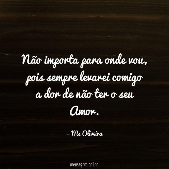 Não importa para onde vou