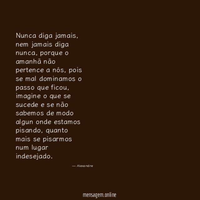 Nunca diga jamais