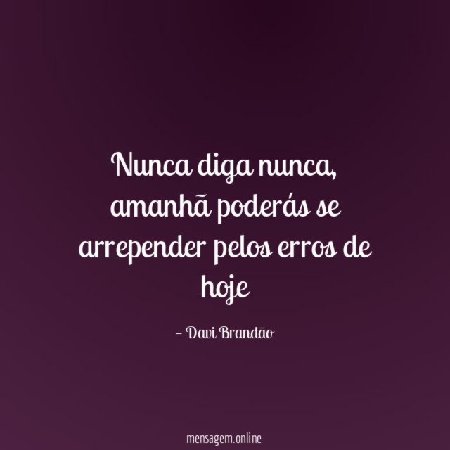 Nunca diga nunca
