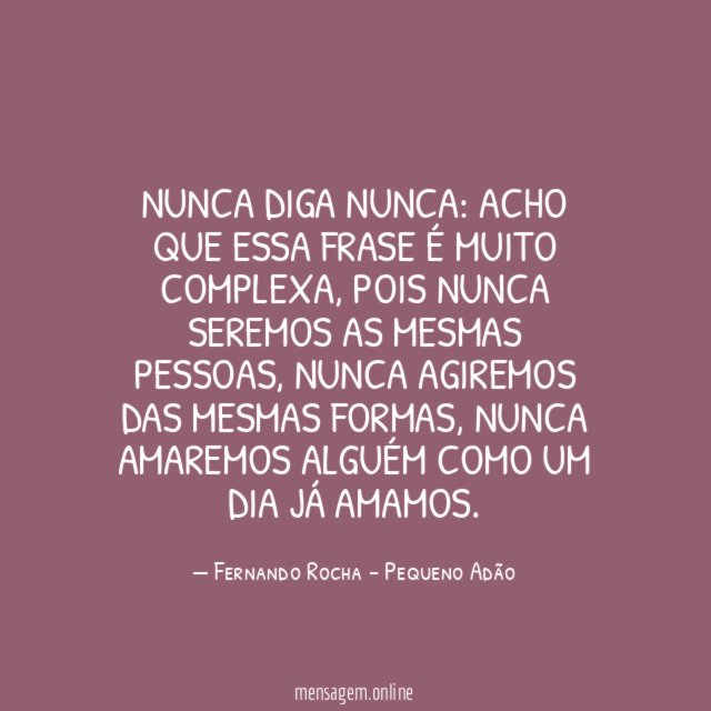 Nunca diga nunca