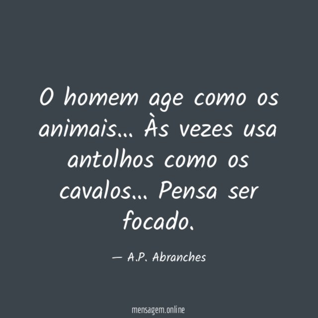 O homem age como os animais