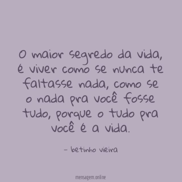 O maior segredo da vida