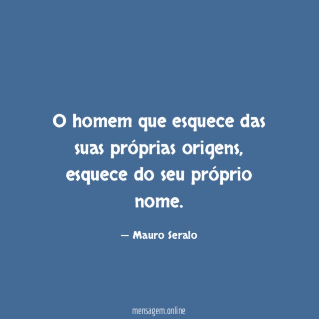 O homem que esquece das suas próprias origens